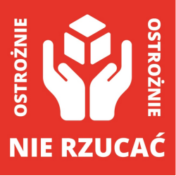 Etykiety samoprzylepne z nadrukiem "NIE RZUCAĆ FRAGILE"